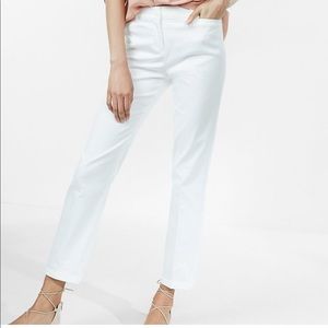 Express Mid Rise Straight Chino Pant - White - 00R